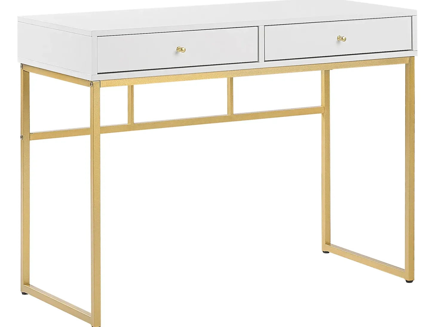 Konsolbord DAPHNE Hvid/guld 100 cm 48 cm med skuffer