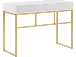 Konsolbord DAPHNE Hvid/guld 100 cm 48 cm med skuffer
