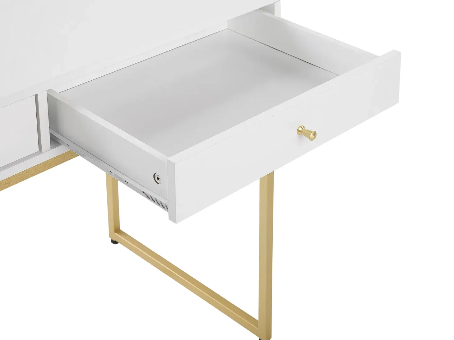 Konsolbord DAPHNE Hvid/guld 100 cm 48 cm med skuffer