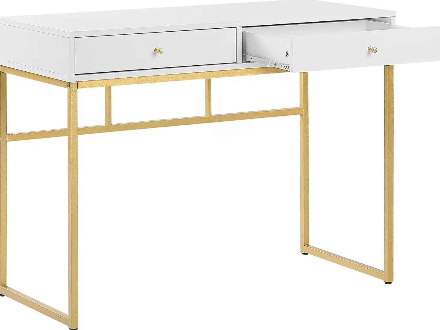 Konsolbord DAPHNE Hvid/guld 100 cm 48 cm med skuffer