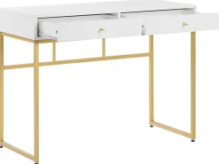 Konsolbord DAPHNE Hvid/guld 100 cm 48 cm med skuffer