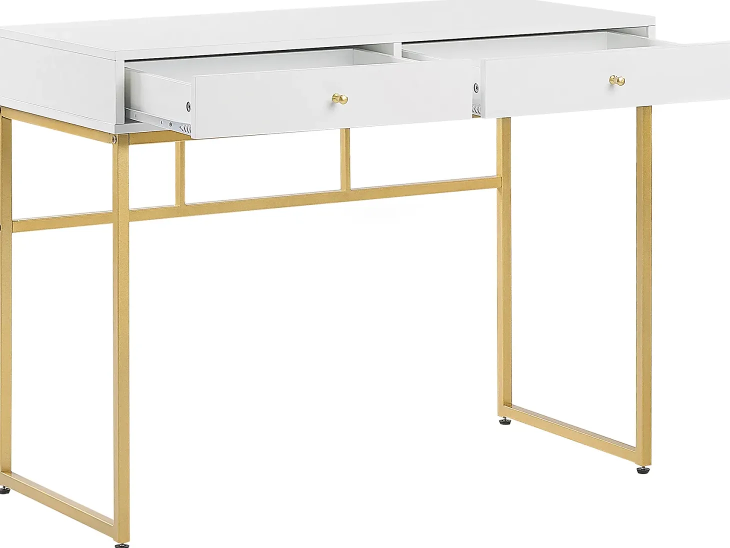 Konsolbord DAPHNE Hvid/guld 100 cm 48 cm med skuffer