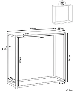 Konsolbord DELANO Hærdet glas Marmor/sort