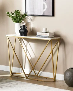 Konsolbord HAZEN Marmor/guld