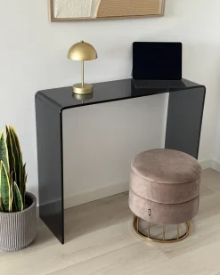 Konsolbord KENDALL Hærdet glas Sort