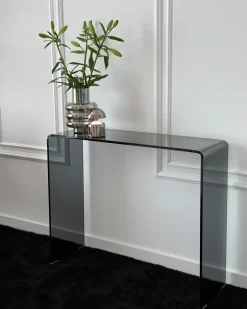 Konsolbord KENDALL Hærdet glas Sort