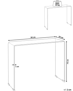 Konsolbord KENDALL Hærdet glas Sort