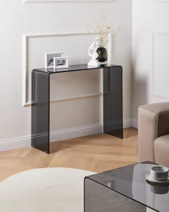 Konsolbord KENDALL Hærdet glas Sort