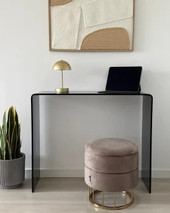 Konsolbord KENDALL Hærdet glas Sort