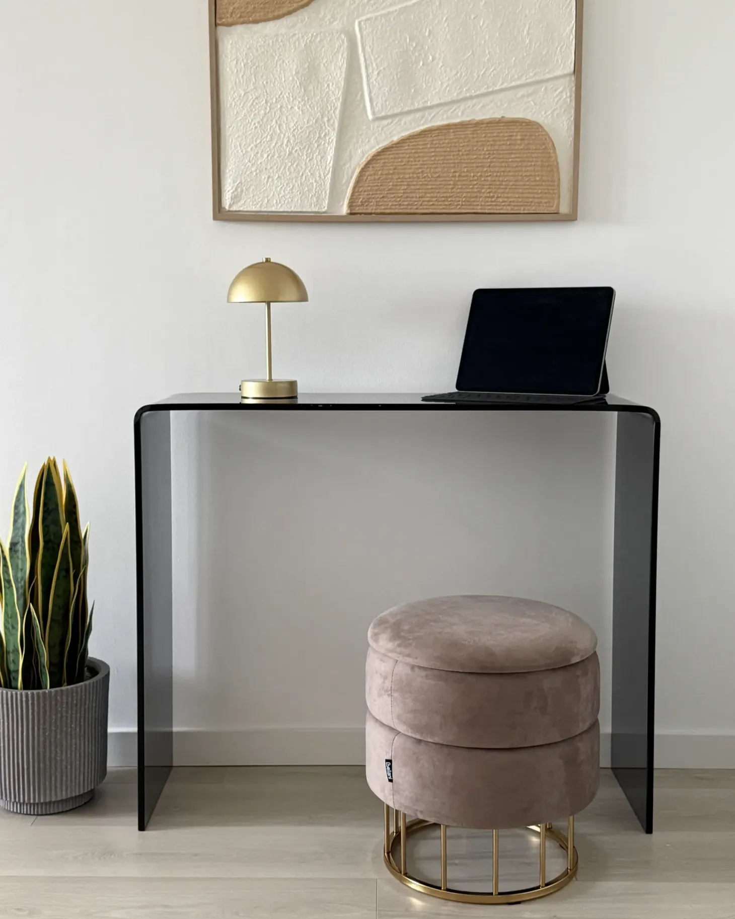 Konsolbord KENDALL Hærdet glas Sort