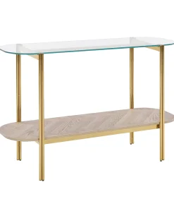 Konsolbord LOVELL Hærdet glas Guld