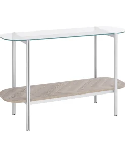 Konsolbord LOVELL Hærdet glas Sølv