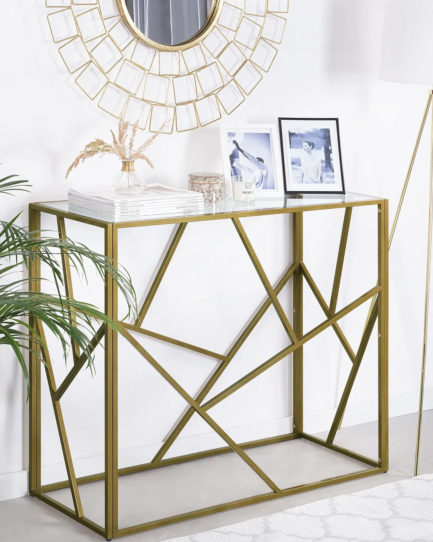 Konsolbord ORLAND Glas Guld