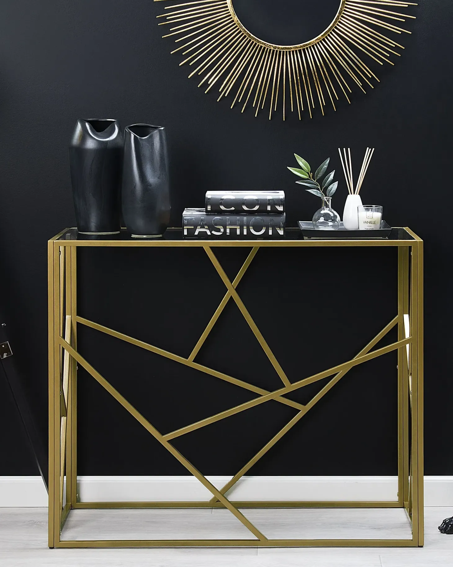 Konsolbord ORLAND Glas Guld