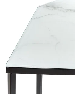 Konsolbord PERRIN Hærdet glas Marmor/sort