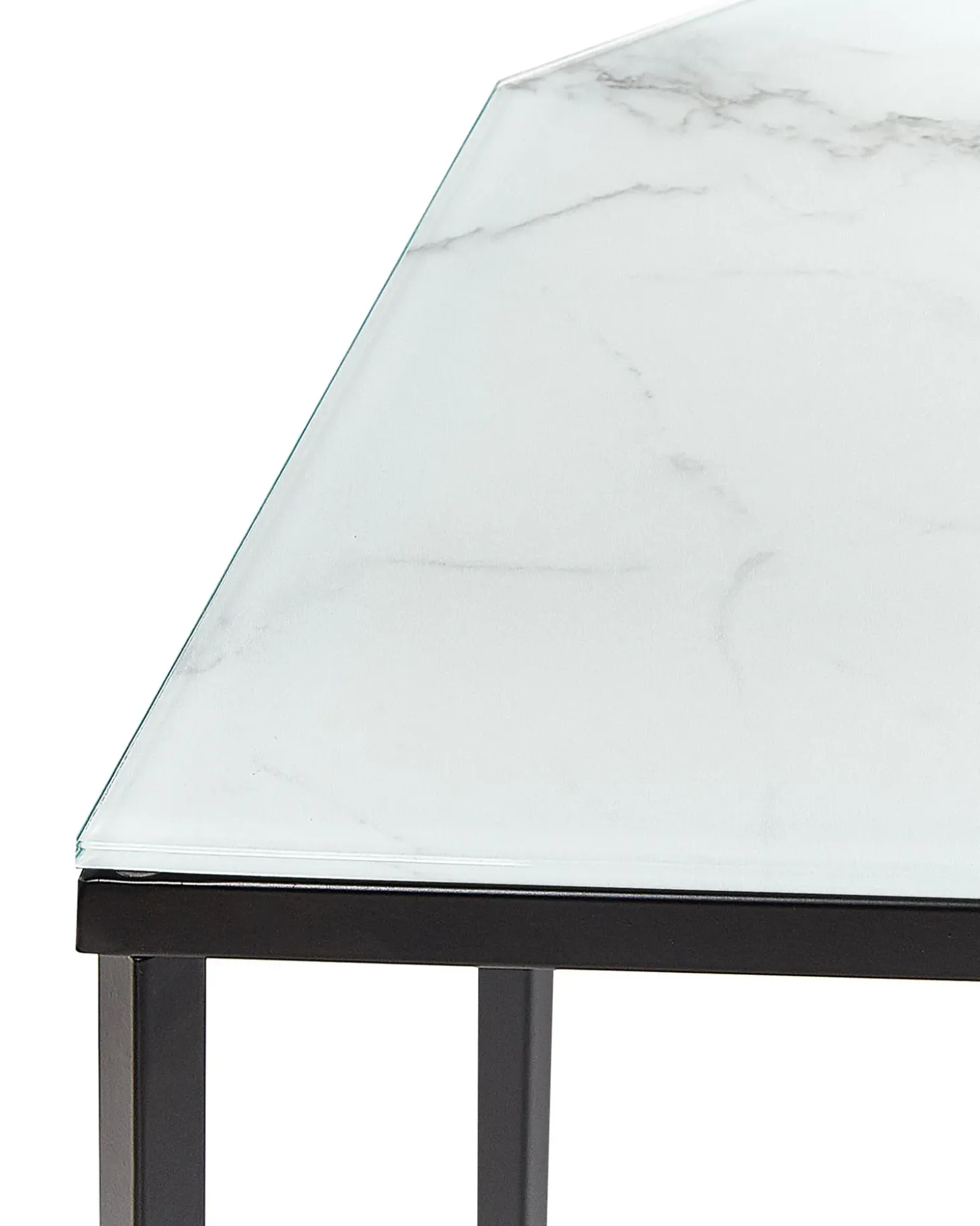 Konsolbord PERRIN Hærdet glas Marmor/sort