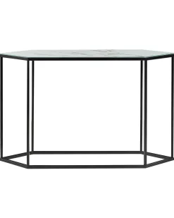 Konsolbord PERRIN Hærdet glas Marmor/sort