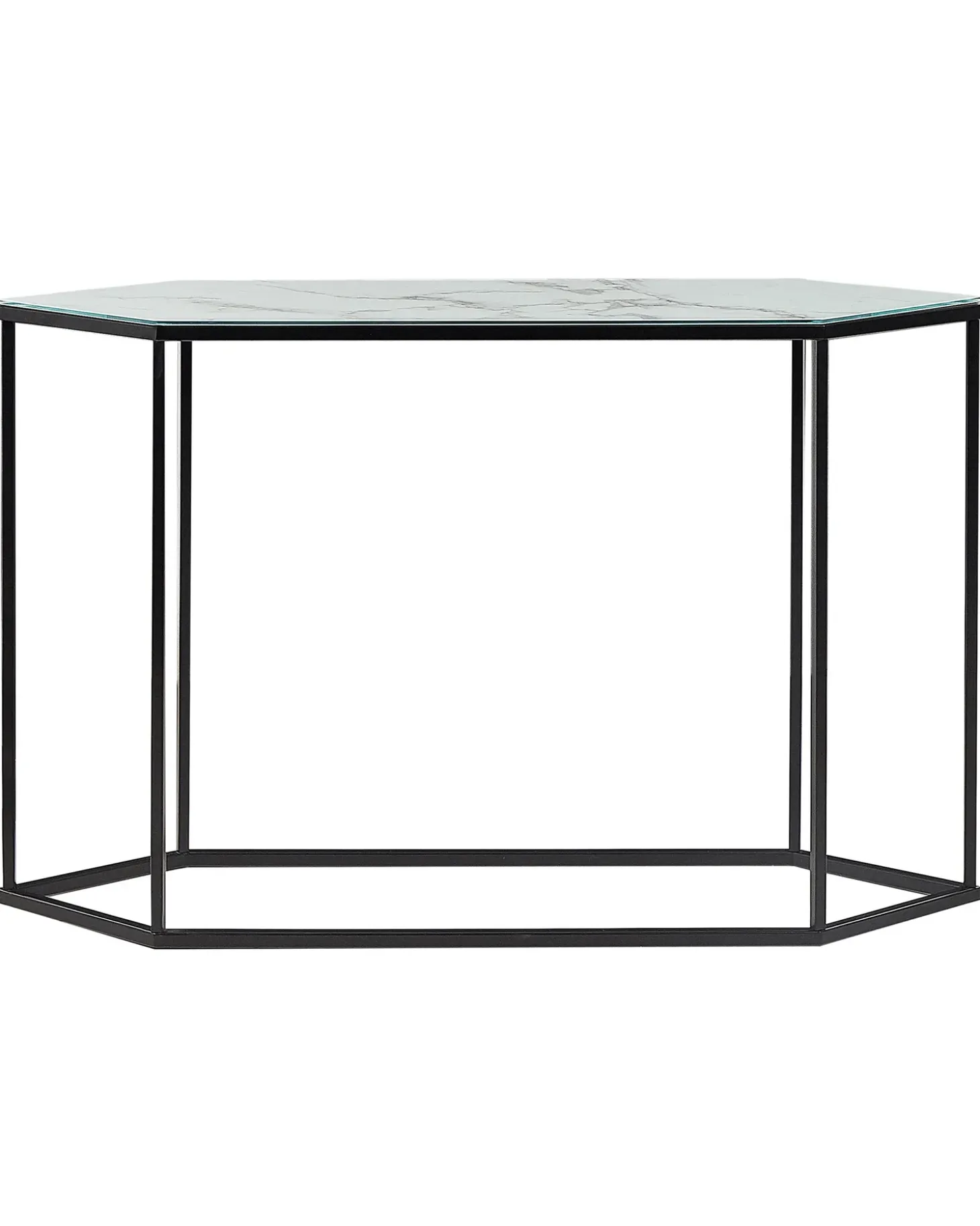 Konsolbord PERRIN Hærdet glas Marmor/sort