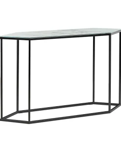 Konsolbord PERRIN Hærdet glas Marmor/sort
