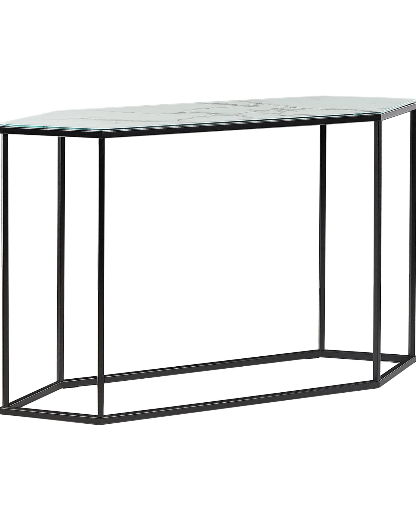 Konsolbord PERRIN Hærdet glas Marmor/sort