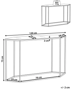 Konsolbord PERRIN Hærdet glas Marmor/sort