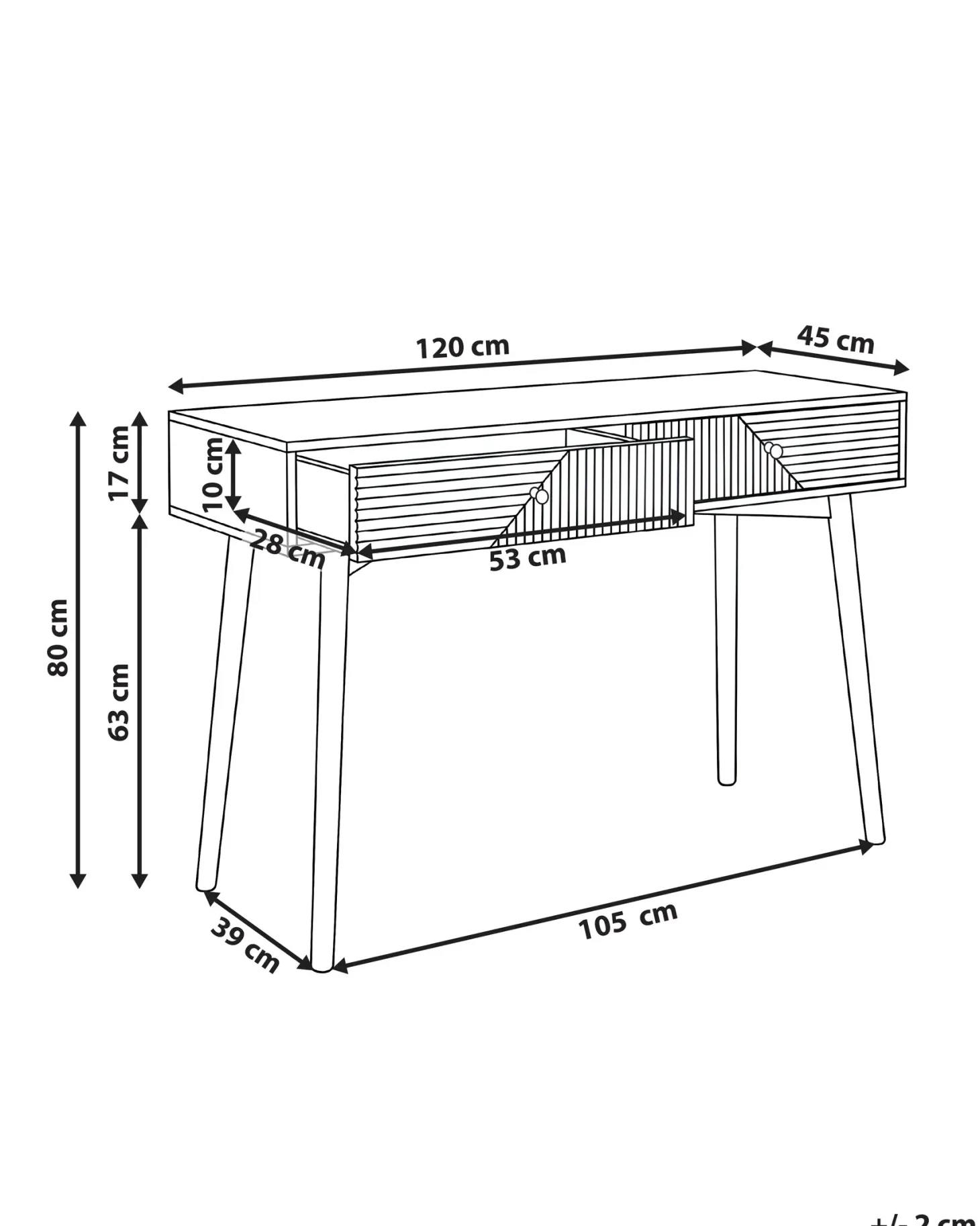 Konsolbord RONGE Lysebrun