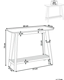 Konsolbord TULARE Lysebrun