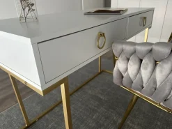 Konsolbord WESTPORT Hvid/guld 115 cm 50 cm med skuffer