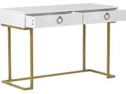 Konsolbord WESTPORT Hvid/guld 115 cm 50 cm med skuffer