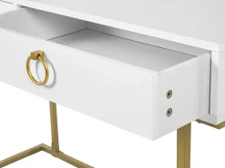 Konsolbord WESTPORT Hvid/guld 115 cm 50 cm med skuffer