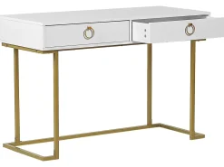 Konsolbord WESTPORT Hvid/guld 115 cm 50 cm med skuffer