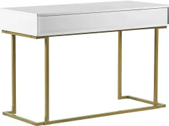 Konsolbord WESTPORT Hvid/guld 115 cm 50 cm med skuffer