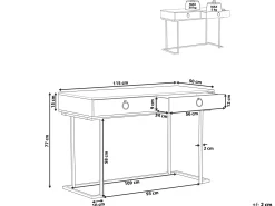 Konsolbord WESTPORT Hvid/guld 115 cm 50 cm med skuffer