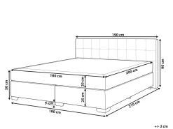 Kontinentalseng ADMIRAL 180 x 200 cm Sort