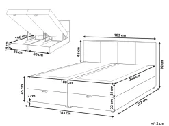 Kontinentalseng med opbevaring BARONET Cremehvid 180 x 200 cm