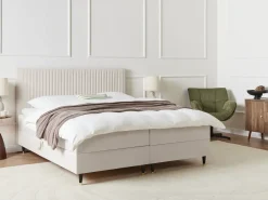 Kontinentalseng med opbevaring DAME Velour Cremehvid 180 x 200 cm