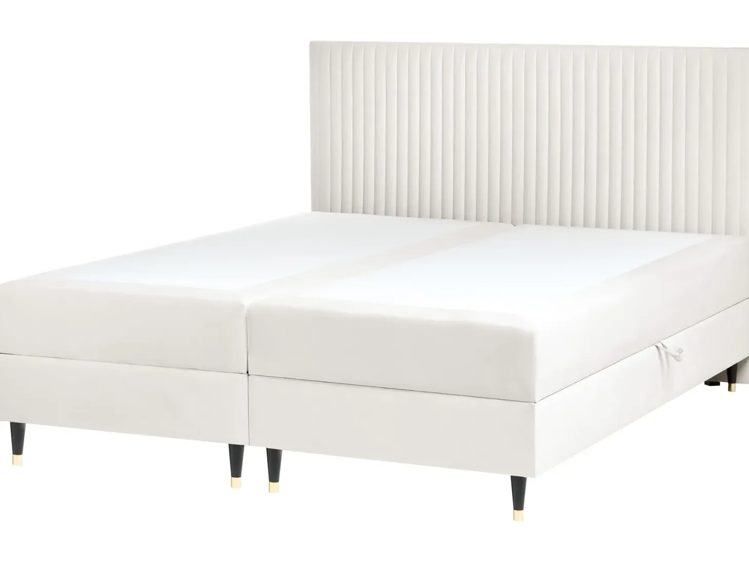 Kontinentalseng med opbevaring DAME Velour Cremehvid 180 x 200 cm