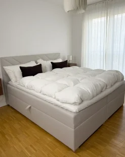 Kontinentalseng med opbevaring ESQUIRE Cremehvid 180 x 200 cm