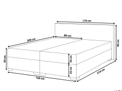 Kontinentalseng PRESIDENT 160 x 200 cm Beige