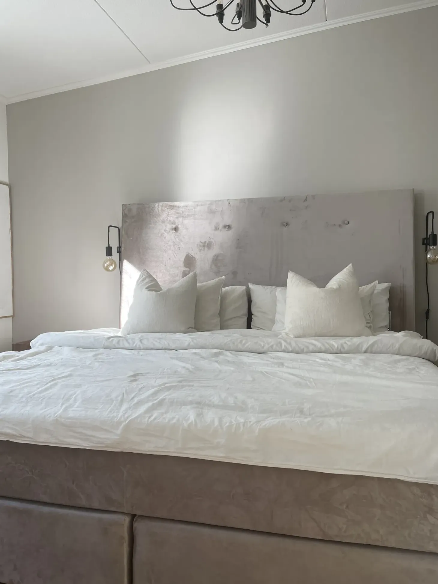 Kontinentalseng Velour CONSUL 180 x 200 cm Lys Beige