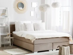 Kontinentalseng Velour CONSUL 160 x 200 cm Lys Beige