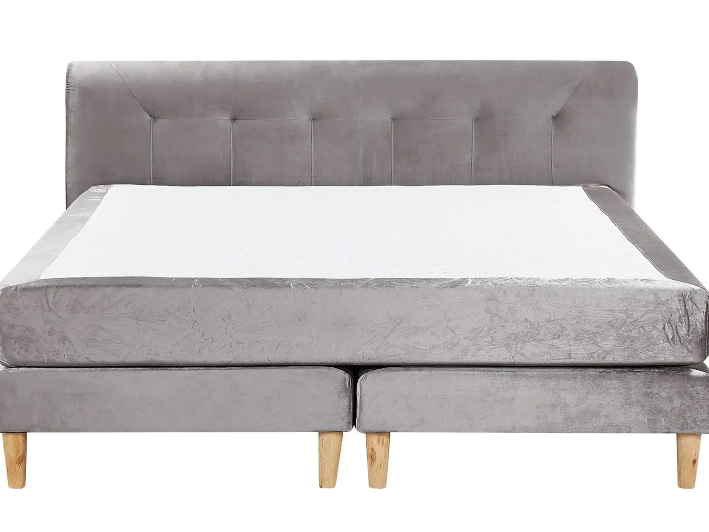 Kontinentalseng Velour MARQUISE 180 x 200 cm Grå
