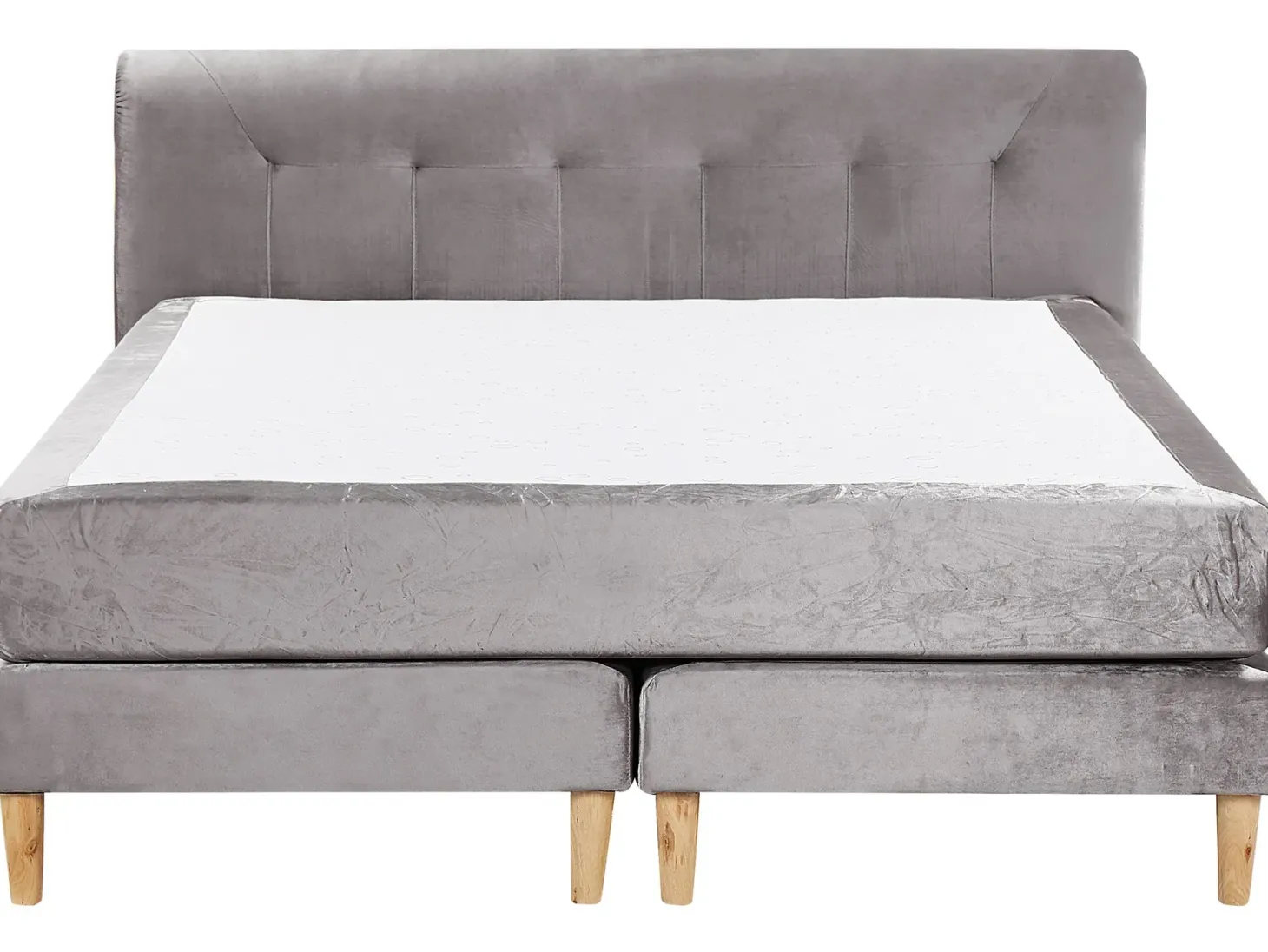 Kontinentalseng Velour MARQUISE 160 x 200 cm Grå