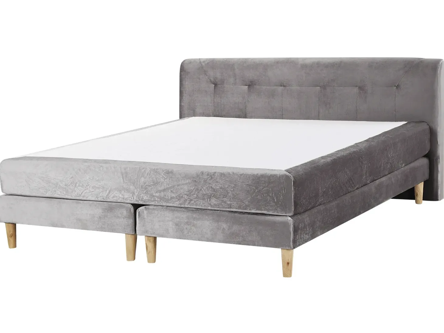 Kontinentalseng Velour MARQUISE 160 x 200 cm Grå