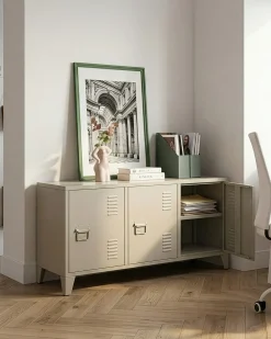 Kontorskab CARDIFF Metal Lys Beige