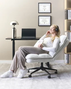 Kontorstol ADDISON Boucle Hvid