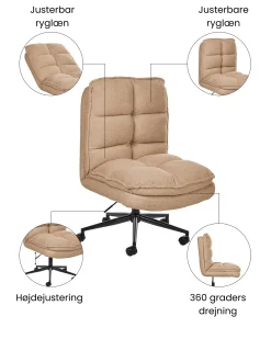 Kontorstol ADDISON Boucle Sand Beige