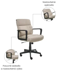 Kontorstol BYRON Beige