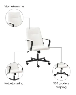 Kontorstol CAROGA Boucle Hvid