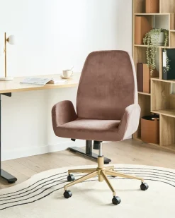 Kontorstol CLARE Velour Brun